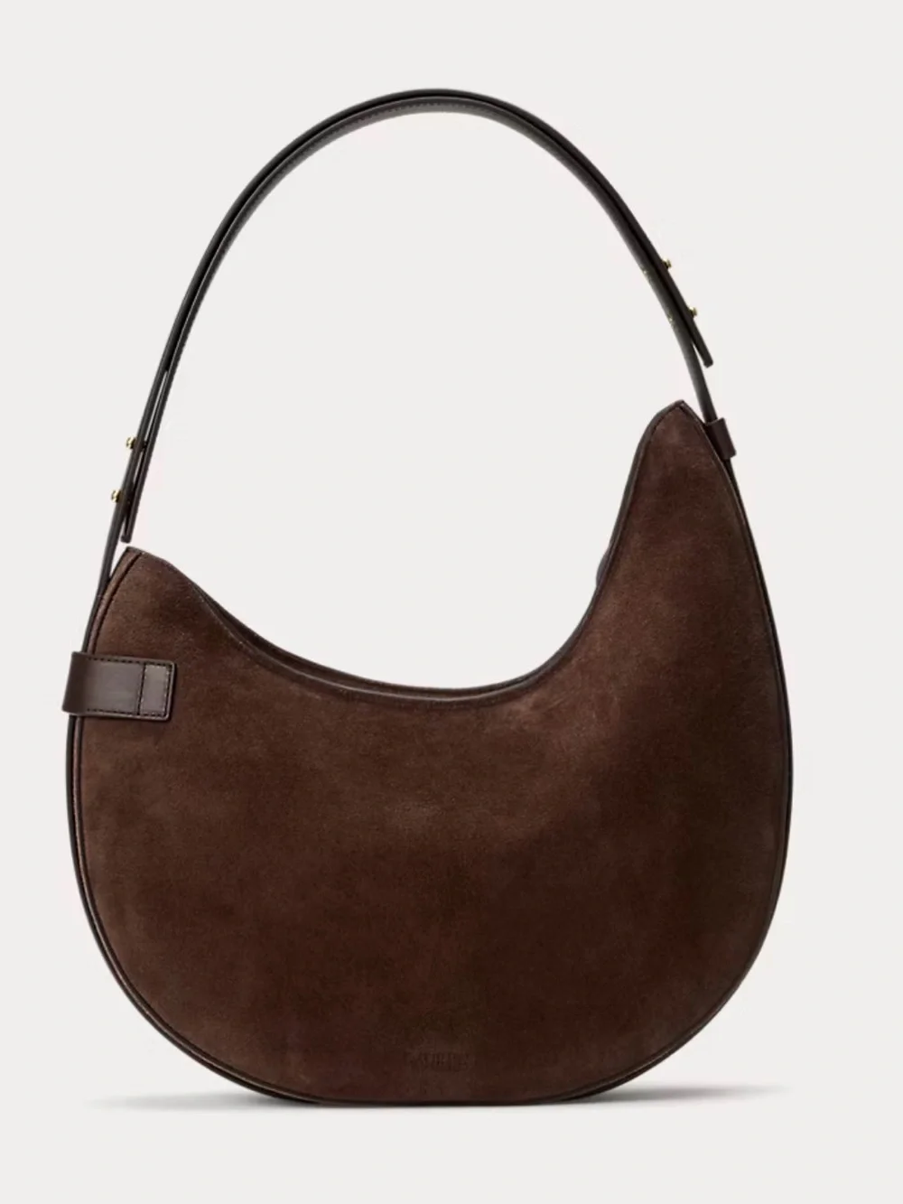 Polo by Ralph Lauren Brown Suede Hobo Bag with Buckle Detail